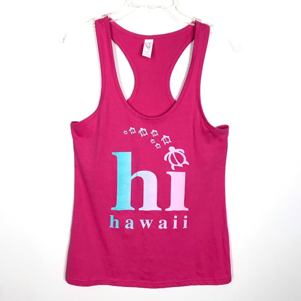 Hi Hawaii Racerback Tank Top Size L  Pink.     163